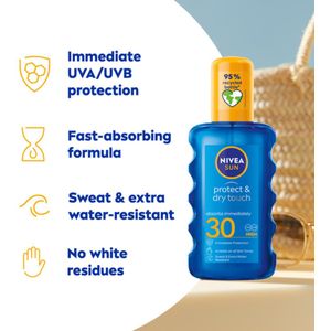 NIVEA - Sun Protect en Dry Touch - Verfrissende Vernevelende Spray - SPF 30 - 2 x 200 ml - Voordeelverpakking