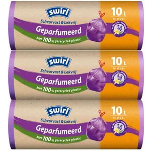 Swirl - Pedaalemmerzakken - Geparfumeerd Vanille & Lavendel - 10 liter - 3 x 14 stuks - Voordeelverpakking