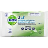 Dettol - 2-in-1 Hygienische Doekjes - 12 Stuks - Reizen