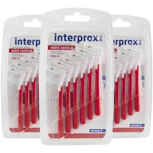 Interprox - Plus Mini Conical - Rood - 6 Stuks