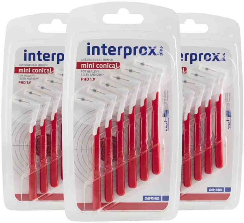 Interprox - Plus Mini Conical - Rood - 6 Stuks