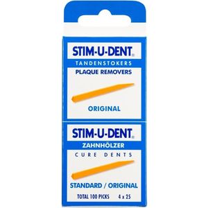 Stimudent - Tandenstokers - Balsahout - 4 Doosjes Met 25 Stuks