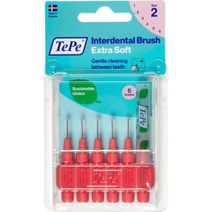 TePe - Ragers Extra Zacht - Lichtrood - Kunststof Gecoat Metaaldraad