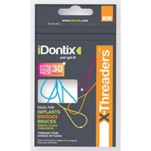 iDontix - X-Threaders - 30 Stuks - Stevige Brugnaalden - Voor Flossen Onder Brugconstructies