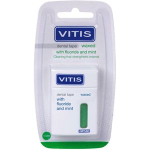 Vitis - Waxed Dental Tape - Groen - 50 Meter - Fluoride & Mint