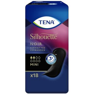 TENA - Silhouette Noir Mini - Incontinentieverband - Zwart - Dermatologisch Getest