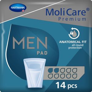 Molicare - Premium Men Pad 2 Druppels - Incontinentiemateriaal - 330 ml Absorptie - 14 Stuks