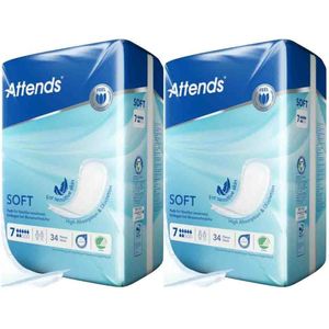 Attends Soft 7 - Inleggers - 34 Stuks - Voor Zwaar Urineverlies - Discreet en Anatomisch Vormgegeven