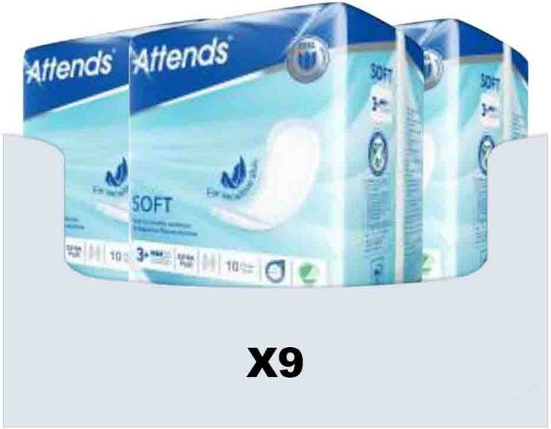 Attends - Soft Extra Plus 3 - Inleggers - 9 x 10 stuks - Voordeelverpakking