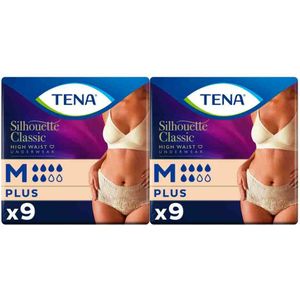 TENA - Silhouette Classic - Ondergoed - Crème - Hoge Taille - 9 Stuks