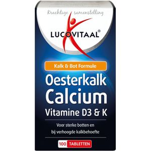 Lucovitaal - Oesterkalk Calcium Vitamine D3 & K - 100 Tabletten