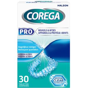 Corega Pro Beugels & Bitjes - 30 Tabletten - Anti-bacteriële Reiniger