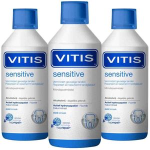 Vitis - Sensitive - Mondwater - Versterkt Tandglazuur - Beschermt Tandvlees