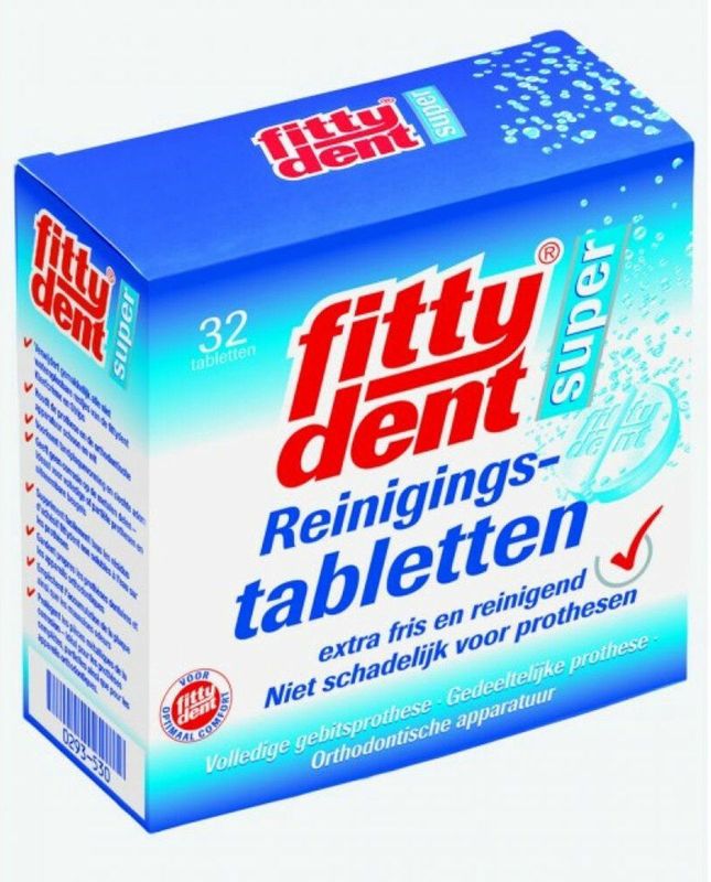 Fittydent - Reinigingstabletten - Voordeelverpakking - 4 x 32 stuks