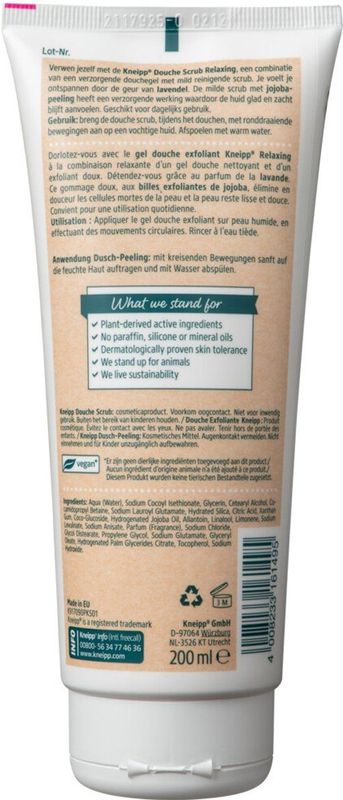 Kneipp - Douche Scrub - Relaxing - Jojobapitjes - Vegan
