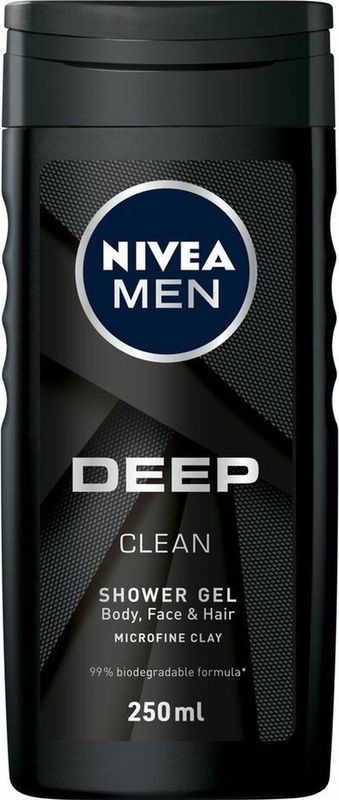 NIVEA Men - Douchegel - 3 x 250 ml - Deep Clean - Voordeelverpakking
