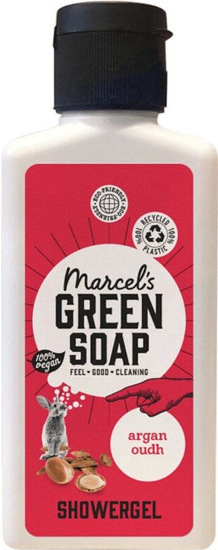Marcel's Green Soap - Douchegel - Argan & Oudh - Mini - 4 x 100 ml - Voordeelverpakking