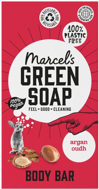 Marcel's Green Soap - Showerbar - Argan & Oudh - 6 x 150 gr - Voordeelverpakking