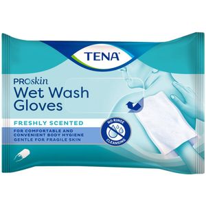 TENA - Proskin Wet Wash Gloves - Frisse Geur - 8 Stuks
