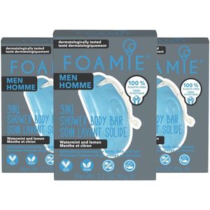Foamie - 3-In-1 Bar - Watermint & Lemon - 90 gr - Douchegel