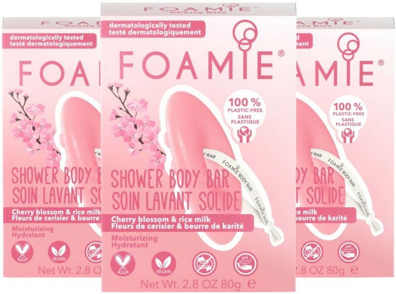Foamie - Body Bar - Cherry Kiss - 3x - Hydraterende Zeep - pH-neutraal