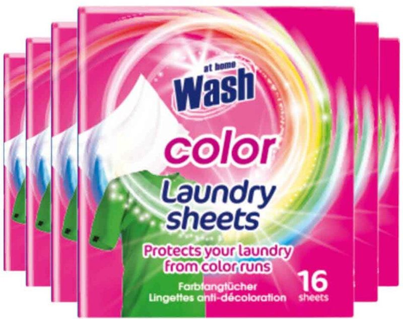 At Home - Wasdoekjes Gekleurde Was - 16 Stuks - Beschermt Tegen Verkleuring