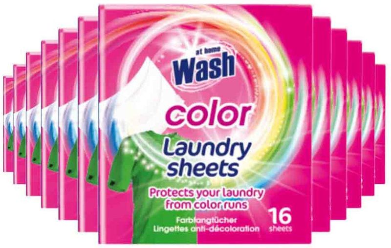 At Home - Wasdoekjes Gekleurde Was - 12 Stuks - Beschermt Kleding Tegen Verkleuring