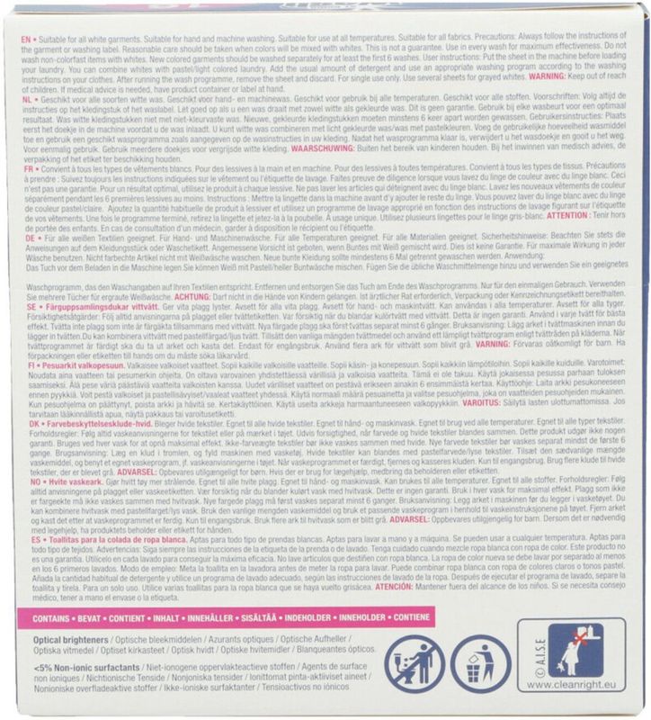 At Home - Wasdoekjes Witte Was - 12 Stuks - Voor Stralend Witte Kleding