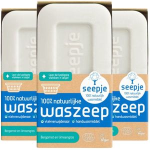 Seepje - Waszeep Blok - 120 gram - Natuurlijke Vlekverwijderaar - Bergamot en Limoengras
