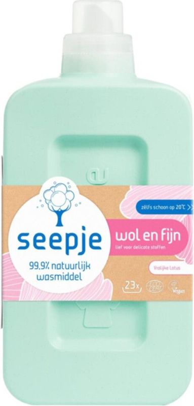 Seepje - Vloeibaar Wasmiddel Wol & Fijn - Vrolijke Lotus - 1 liter - 23 Wasbeurten