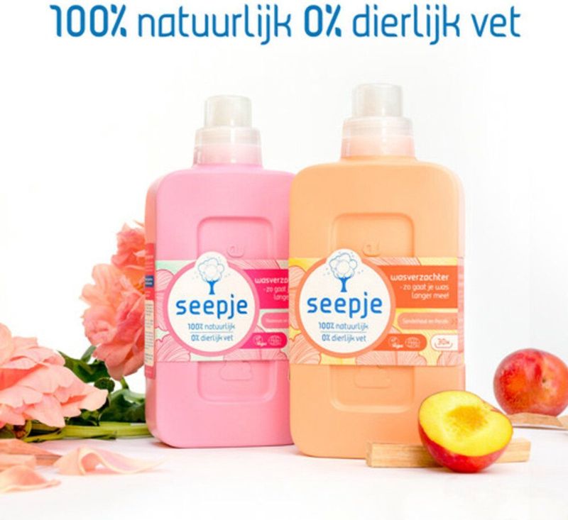 Seepje - Wasverzachter - Pioenroos en Cederhout - 750 ml - 30 Wasbeurten