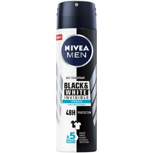 NIVEA Men - Invisible for Black & White Fresh - Deodorant Spray - 150 ml