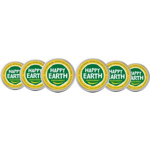 6x Happy Earth 100% Natuurlijke Deodorant Balm Jasmine Ho Wood 45 gr