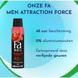 Fa - Men Deodorant Spray - Voordeelverpakking - 3 x 150 ml - Attraction Force