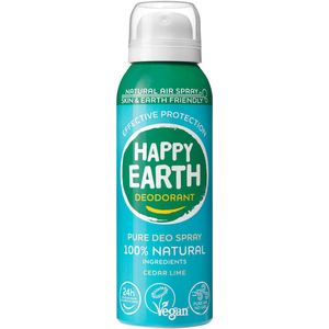 Happy Earth - Natural Air Spray - Deodorant - Cedar Lime - 100 ml
