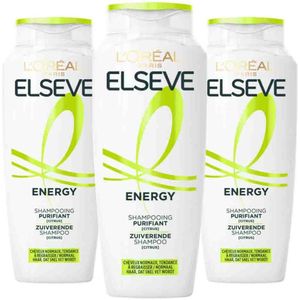 L'Oréal - Elseve Energy - Shampoo - 3 x 250 ml - Voordeelverpakking