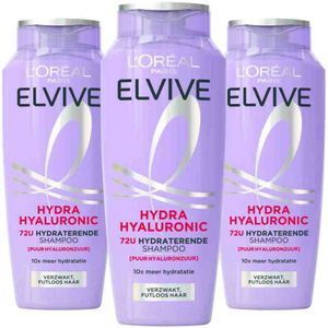 L'Oréal - Elvive Hydra Hyaluronic - Shampoo - 3 x 250 ml - Voordeelverpakking