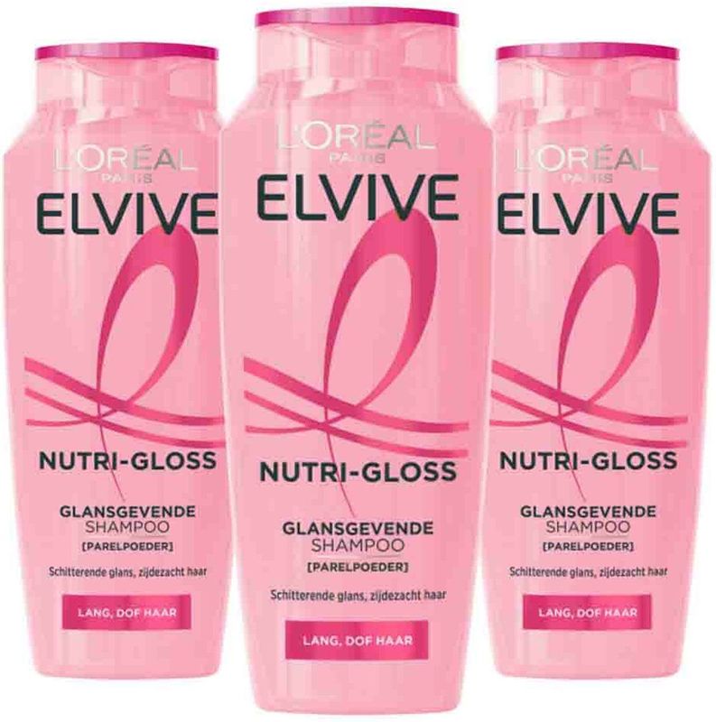 L'Oréal - Elvive Nutri Gloss - Shampoo - 3 x 250 ml - Voordeelverpakking