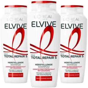L'Oréal - Elvive Total Repair 5 - Shampoo - 3 x 250 ml - Voordeelverpakking
