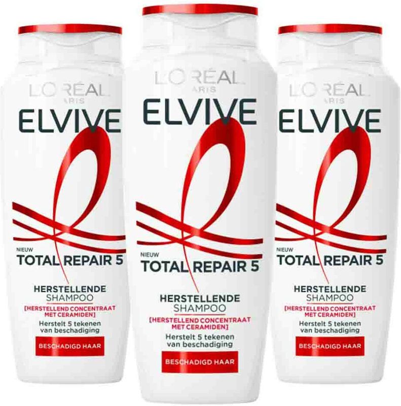 L'Oréal - Elvive Total Repair 5 - Shampoo - 3 x 250 ml - Voordeelverpakking