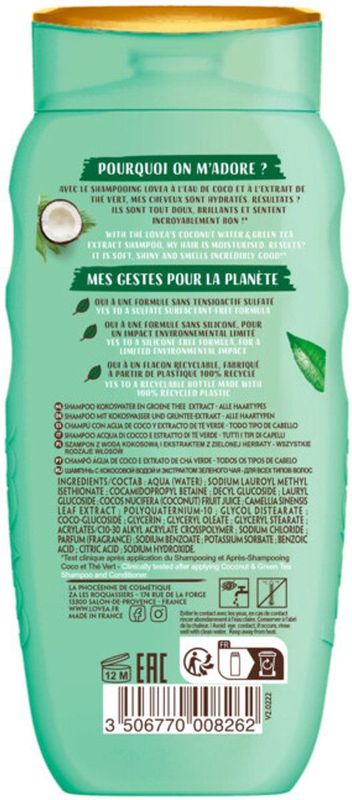 Lovea - Kokos en Groene Thee - Shampoo - 250 ml