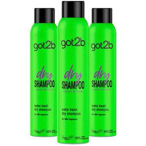 Got2b - Droogshampoo Fresh & Fabulous - 3 x 200 ml - Voordeelverpakking