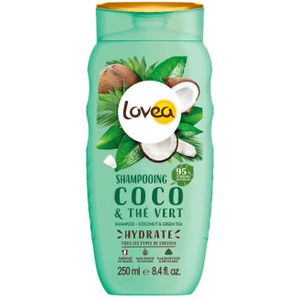 Lovea - Kokos en Groene Thee - Shampoo - 250 ml - Milde en Verzorgende Formule