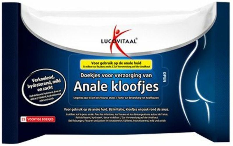 Lucovitaal Anale Kloofjes Doekjes - 3 x 25 stuks - Voordeelverpakking