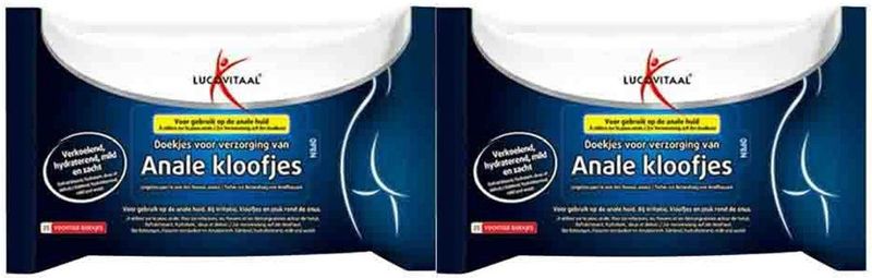 Lucovitaal Anale Kloofjes Doekjes - 2 x 25 stuks - Voordeelverpakking