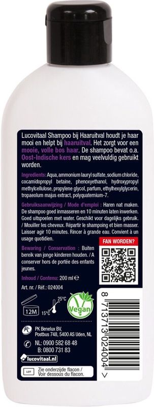 Lucovitaal - Shampoo bij Haaruitval - 2 x 200 ml - Voordeelverpakking