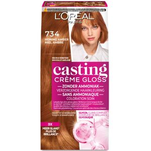 L'Oréal - Casting Crème Gloss - Semi-Permanente Haarkleuring - 734 Midden Goud Koperblond - 3x