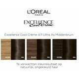 L'Oréal - Excellence Cool Crème - Permanente Crèmekleuring - 4.11 - Ultra As Middenbruin - 3x