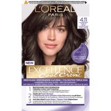 L'Oréal - Excellence Cool Crème - Permanente Crèmekleuring - 4.11 - Ultra As Middenbruin - 3x