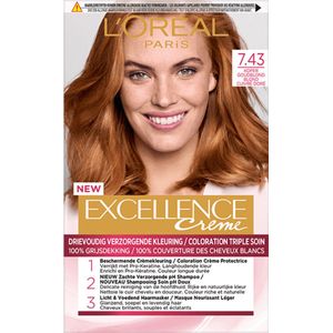 L'Oréal - Excellence Crème - Permanente Crèmekleuring - Koper Goudblond - 2 x Voordeelverpakking